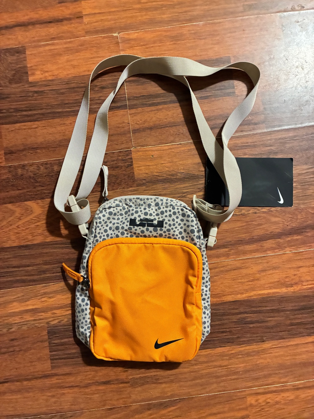 Nike Orange Front Pocket Crossbody with Speckled Gray Body